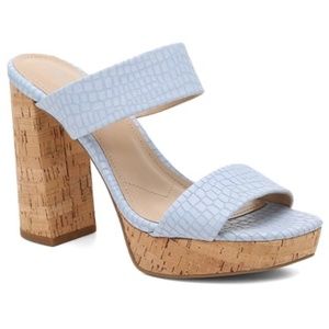 Charles by Charles David Light Blue Cork Square Toe Heels
